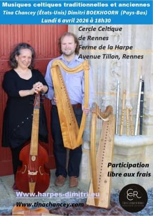 Concert de musiques celtiques traditionnelles et anciennes du duo Chancey-Boekhoorn