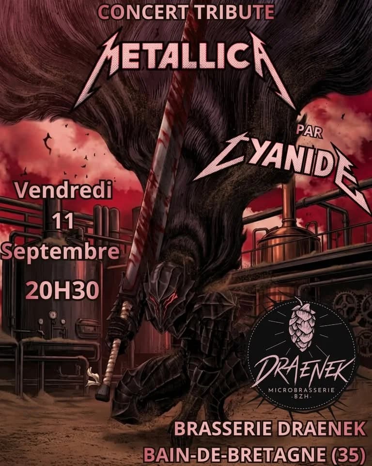 Cyanide (Tribute Metallica) à la brasserie DRAENEK pour la rentrée ! — Draenek