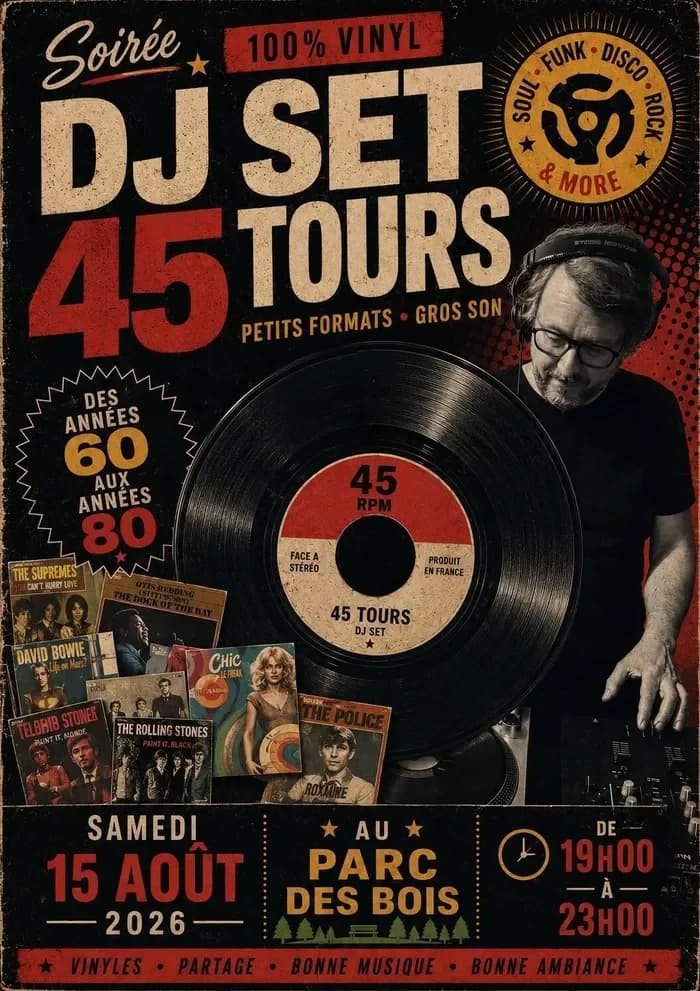 Dj Set 100% vinyles avec Monsieur Prescovic — Au Parc des Bois : Restaurant - Guinguette