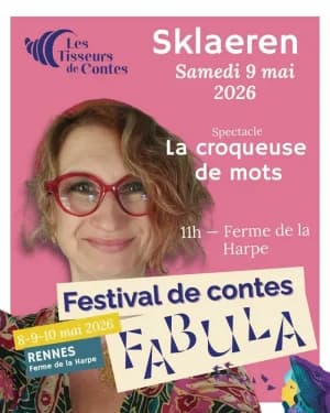 Spectacle enfant "La croqueuse de mots" (9 mai 2026) - Sklaeren | Festival Fabula