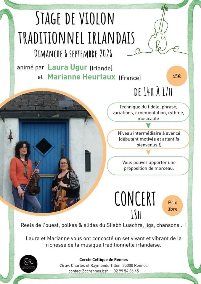 Stage de violon traditionnel irlandais et Concert ! — La Ferme de la Harpe