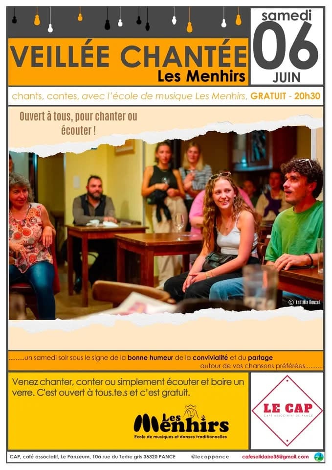 Veillée Chantée, les Menhirs — Le CAP, café associatif de Pancé